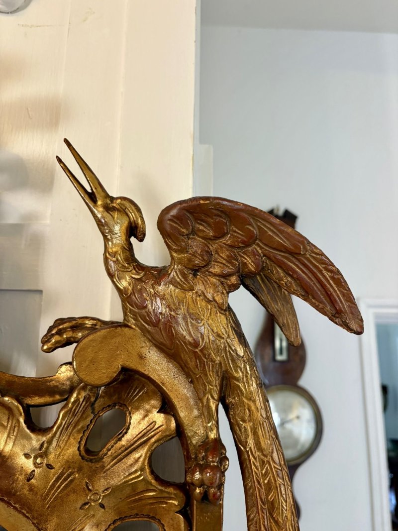 Antique Pair Giltwood Rococo Chinoiserie Wall Mirrors - Image 9